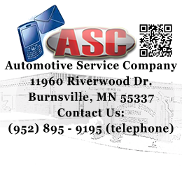Automotive Service Company
							11960 Riverwood Dr.
							Burnsville, MN 55337
							Contact Us:
							(952) 895 - 9195 (telephone)